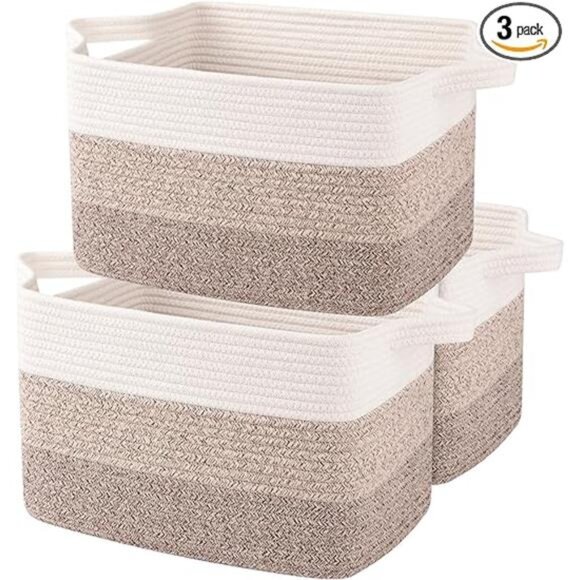 Storage Basket, Woven Baskets for Storage, Cotton Rope Basket - Picture 7 of 14